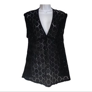 Jordan Taylor black eyelet swim bathing‎ coverup